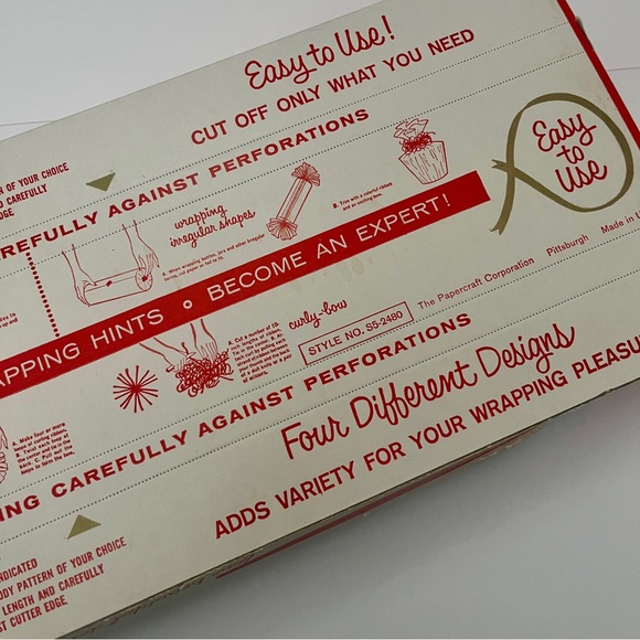 Vintage 1950’s “Rhapsody” Festive Foil Foursome Wrapping Paper and Tags Set🎅🏻 - Picture 10 of 13